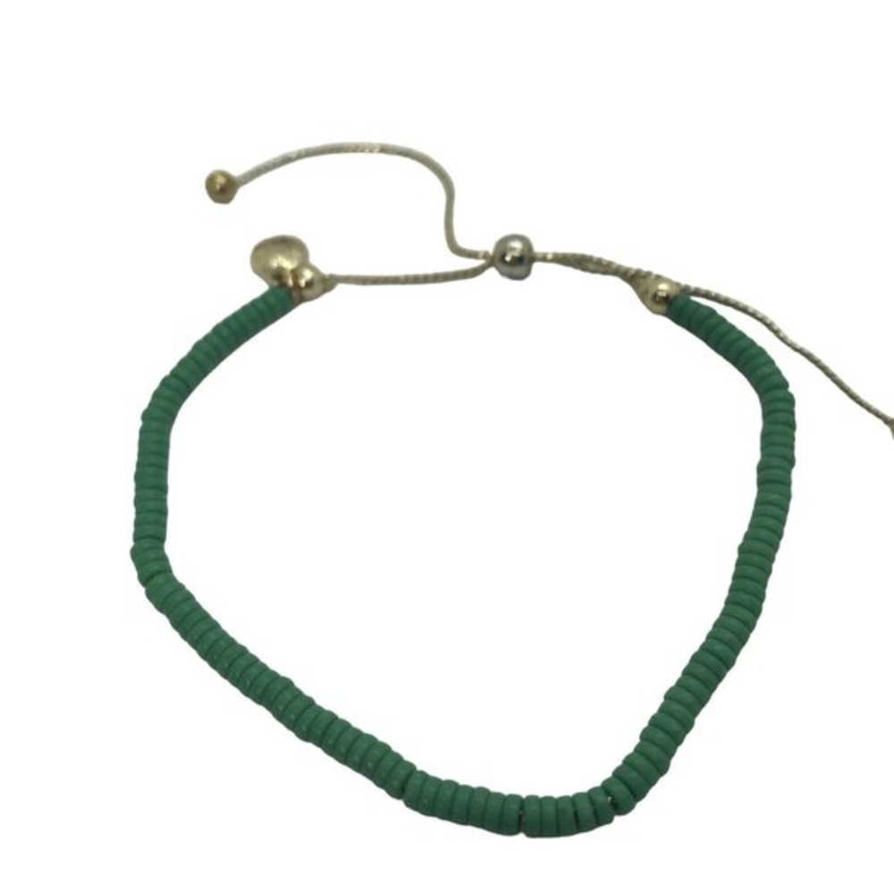 J Crew Gold Tone‎ Signed Beads Slide Adjustable Bracelet NWOT